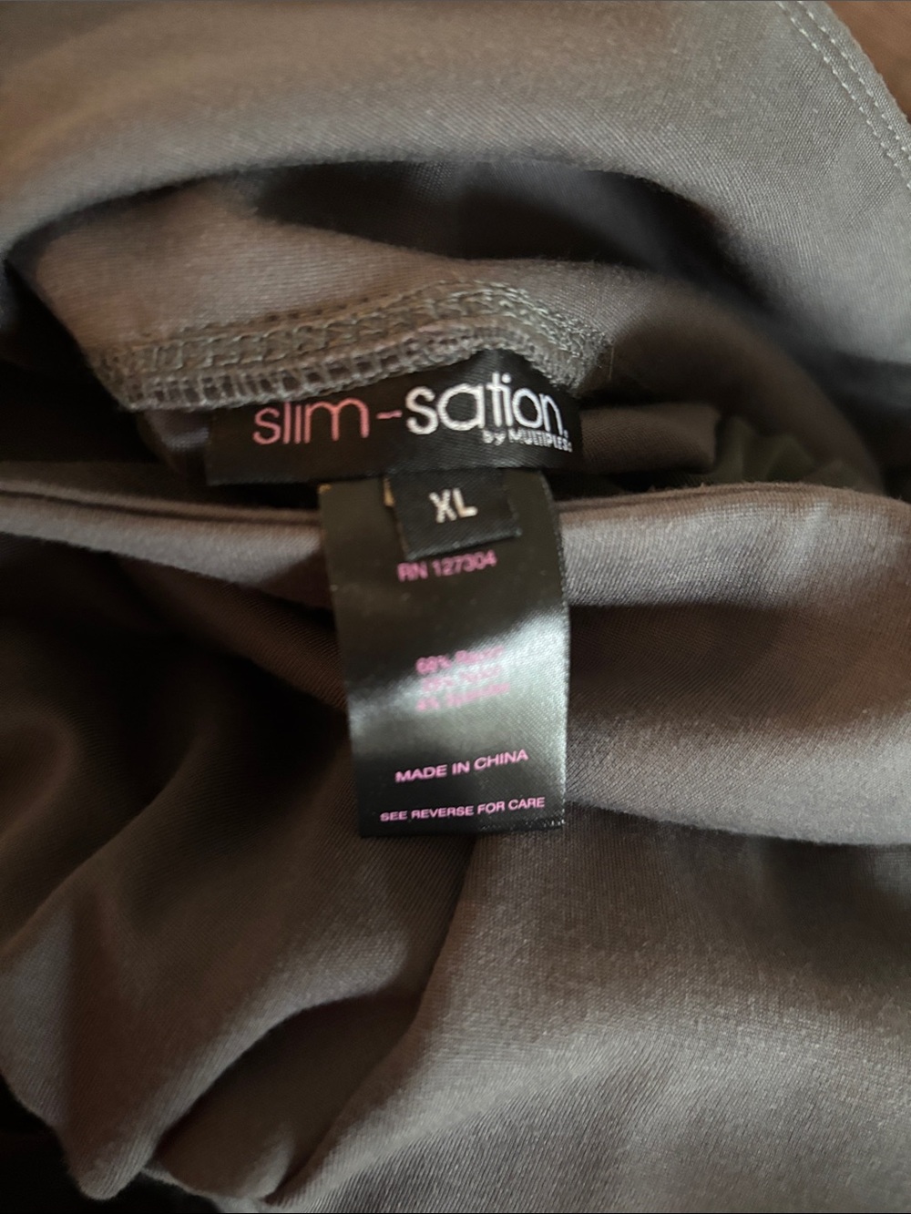 Slimsation By Multiples Charcoal Gray High-Rise Stretch Leggings - Picture 5 of 5